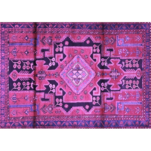 Ahgly Company Indoor Rectangle Persian Purple Traditional Area Rugs, 2' x 5'