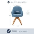 thumbnail image 7 of BELLEZE Mid Century Modern Swivel Accent Chair Linen Upholstered with Beech Wood Legs, Cute Desk Task Chair Armchair for Living Room Bedroom Home Office - Kameron(Navy Blue), 7 of 7