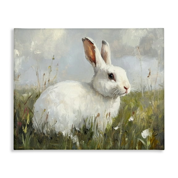 Stupell Industries Wild Bunny Portrait Canvas Wall Art design by Petal Prints Design, 16 x 20