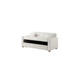 thumbnail image 3 of Thomas 66"W White Fabric Convertible Sleeper Loveseat with Storage, 3 of 5