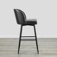 thumbnail image 4 of CHITA 30" Swivel Upholstered Counter Bar Stools with Back & Metal Legs Set of 2,Faux Leather in Black, 4 of 7