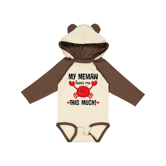 Inktastic Memaw Loves Me Grandson Boys or Girls Long Sleeve Baby Bodysuit