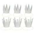 thumbnail image 1 of EeaseMX 6 coronas de cumpleaños con purpurina, sombreros de fiesta, coronas de príncipe para niños y adultos (plateadas), 1 of 7