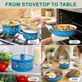 thumbnail image 5 of Chef Power 14pcs Nonstick Ceramic Cookware Set, Peacock Blue Bougainvillea Print, 5 of 8