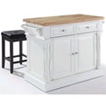 thumbnail image 1 of Pemberly Row Wood Kitchen Island with Square Stools in White, 1 of 6