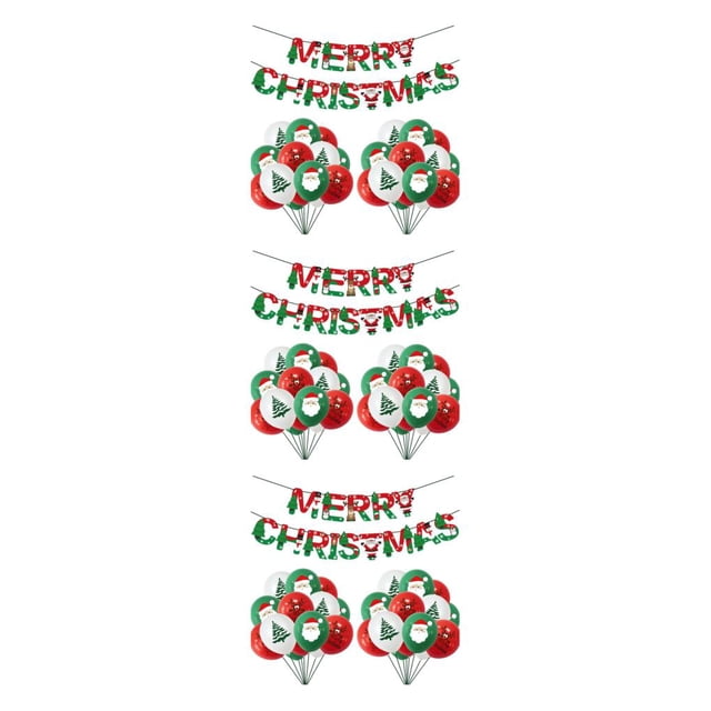 Transemion Christmas Balloon Decor Unique Patterns For Festive Vibes Christmas Decoration Party Decoration Christmas Banner multicolor 1 Banner+20 Balloons 3Set