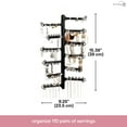 thumbnail image 3 of All Hung Up 12-Tier 15" Wall Jewelry Organizer, Command Strips included for Easy Hanging, 120 Hole Earring Organizer, Necklace Organizer, Bracelet Holder, Ring Holder, Rotating Branches, Black, 3 of 6