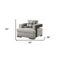 thumbnail image 3 of 40" Light Gray Fabric And Walnut Arm Chair, 3 of 8
