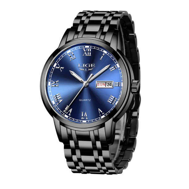 LIGE Luxury Mens Quartz Analog Watches Business Date Casual Wristwatch