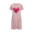 thumbnail image 4 of Camisón corto de mujer, vestido de largo medio con estampado de moda, camisón corto extragrande de mujer, camisón de manga corta con estampado de pecho a la moda, camisón de mujer, 4 of 6