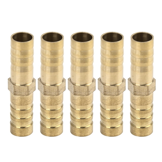Conector De Unión Recta De Manguera De Púa De Latón De 8mm Para Aire Agua Aceite Gas 5Pcs
