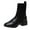 Black, variant on OAVQHLG3B Socks Boots Women's Large Size Flying Knit Thick And Thin Boots Square Toe Boots