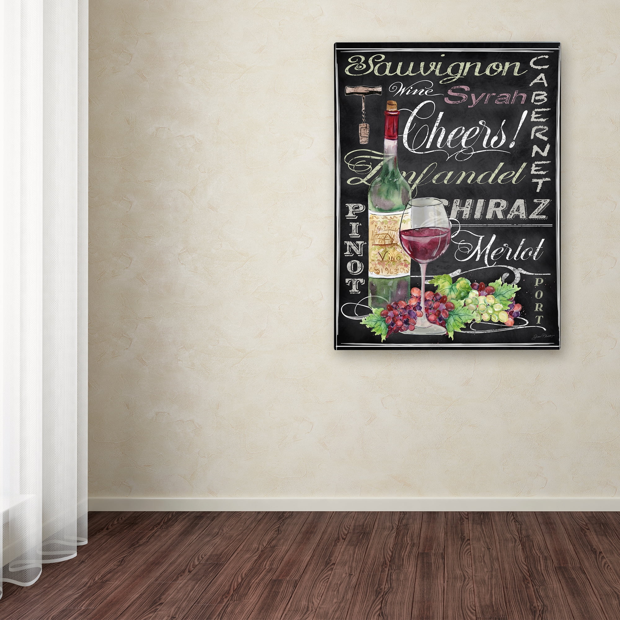 Trademark Fine Art 'Cheers Wine Art 1' Canvas Art by Jean Plout