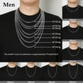 thumbnail image 6 of HZMAN Stainless Steel 7mm Cuban Chain Necklace for Men, 16-30 Inch, Silver, 6 of 8