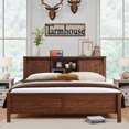 thumbnail image 3 of OKD Modern Farmhouse King Platform Bed with Bookcase Headboard Storage and Charging Station, No Box Spring Needed, Reclaimed Barnwood, 3 of 7