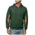 thumbnail image 3 of TSHXS Zip Up Hoodie for Men Long Sleeve Hooded Sweatshirt with Side Zipper Cutout Outerwear, 3 of 9