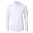 thumbnail image 1 of Camisa de hombre de manga larga elástica de cuatro lados que no necesita planchado con brillo de seda y sensación vertical, 1 of 6