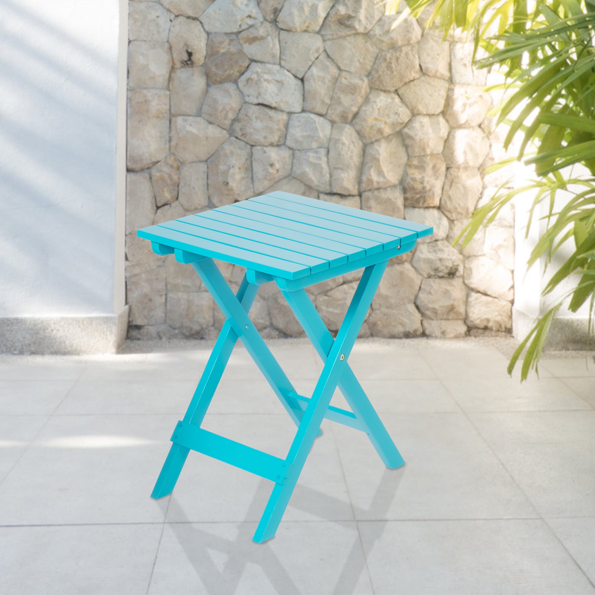 Folding Wooden Square Side Table All Weather and Fade Resistant