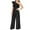 Black, variant on hotojiny Womens Casual Jumpsuits One-Shoulder Sleeveless Ruffle Elegant Romper Wide Leg Overalls Party Clubwear