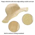 thumbnail image 3 of Solaris Women Sun Straw Hat, Summer Ladies Foldable Straw Hat with Wide Brim, for Beach Travel Gardening, 3 of 7