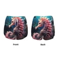 thumbnail image 3 of Balery Ocean Seahorse Pantalones cortos deportivos para mujer con forro y dos bolsillos, elásticos, para entrenamiento, gimnasio, yoga-Small, 3 of 7