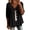 Black, variant on Womens Linen Embroidery Cardigan 3/4 Sleeve Button Down Solid Color Casual Loose Vacation Tops