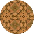 thumbnail image 1 of Ahgly Company Machine Washable Indoor Round Transitional Mahogany Brown Area Rugs, 5' Round, 1 of 7