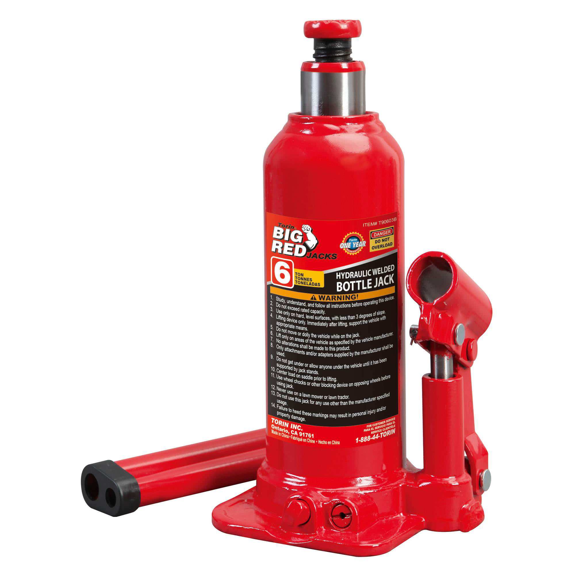 Torin Big Red Hydraulic Bottle Jack 12 Ton Capacity