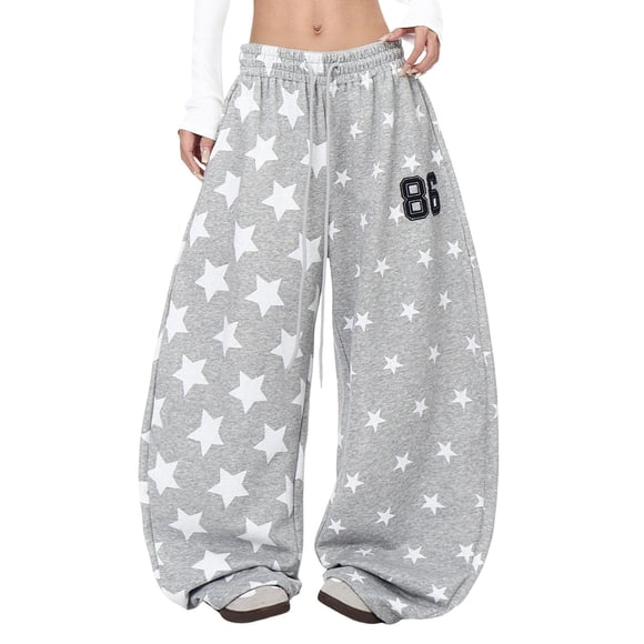 Pantalon Jogger Femme Baggy Large Hip Hop Sportswear À Taille Cordon Style Rétro Américain Pour Automne Women'S Casual Pants Grey S