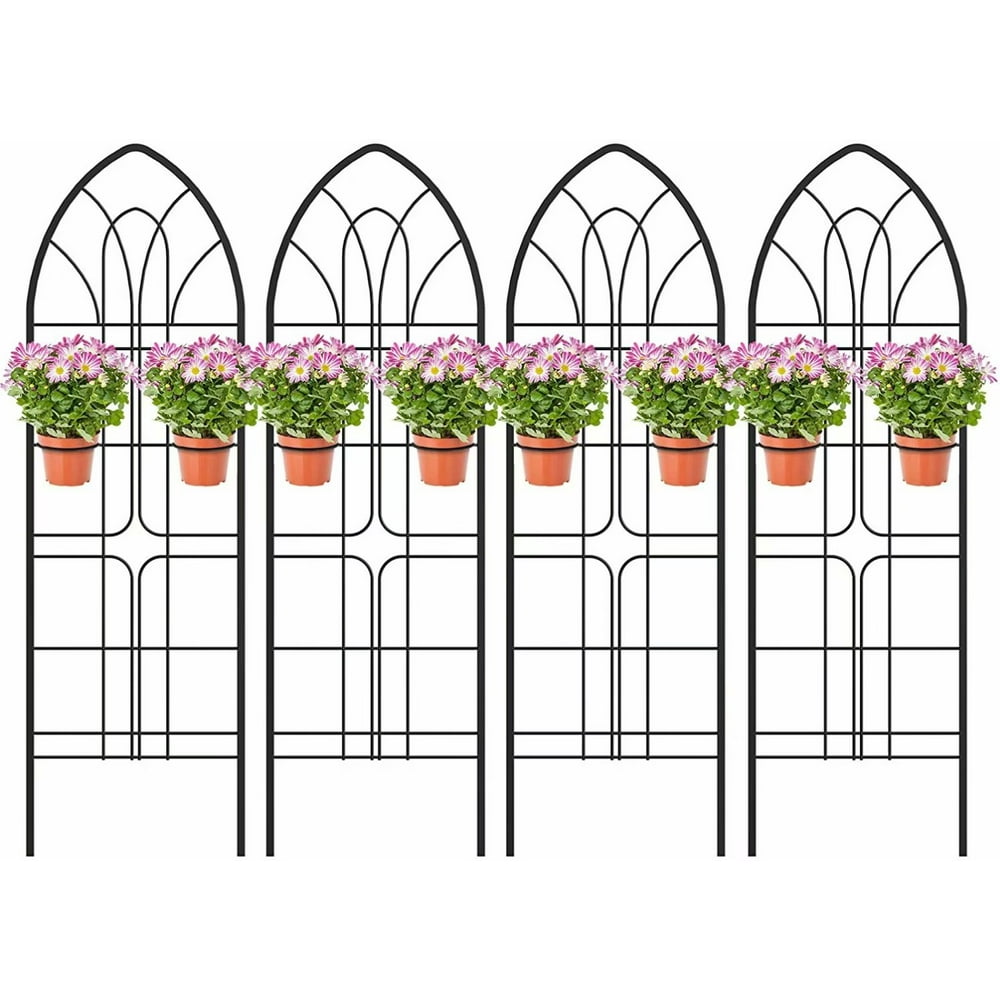 Garden Trellis 72” x21” x 4 Pack Heavy Duty Rustproof Iron Metal Trellis for Potted Plants