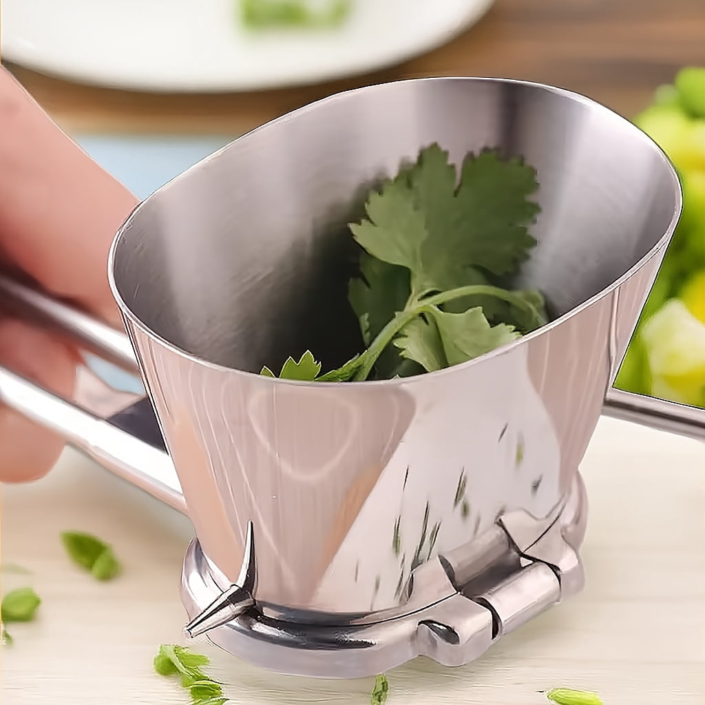 Stainless Steel Manual Food Chopper with Pull Cord - Handheld Kitchen Tool for Herbs, Garlic, Onions, Vegetables, and Nuts - No Electricity Needed, Easy to Clean and Rust Resistant