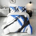 thumbnail image 3 of Manfei Abstract Brushstroke Full Size Bedding Sets, Watercolor Art Full Size Bed in a Bag, Blue, Black and White, Gray Reversible 7pcs, 3 of 6