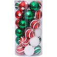 thumbnail image 1 of 30 unidades de adornos de bolas de Navidad, bulbos navideños inastillables para fiestas, adornos festivos para colgar bodas kaili Sencillez, 1 of 1
