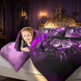 thumbnail image 3 of Manfei Gothic Dragon Animals Full Size Comforter Sets,Retro Rose Skull Bedding Comforter Set,Pink,Black Reversible,3-Piece,1 Comforter and 2 Pillowcases, 3 of 7