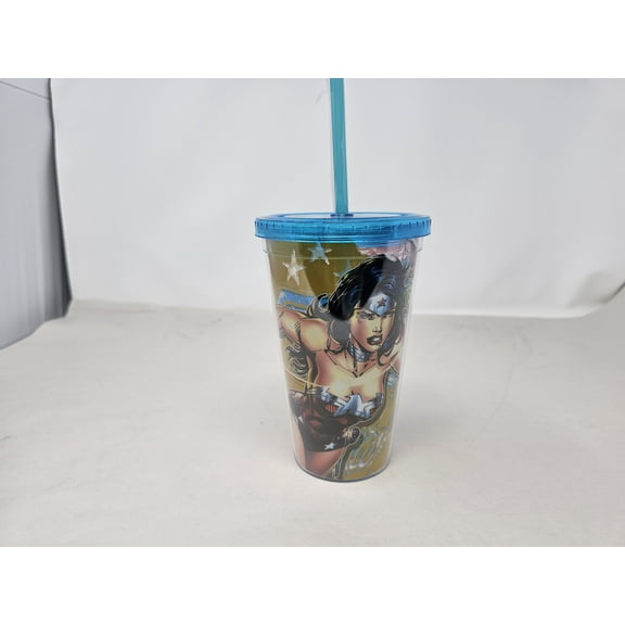 Wonder Woman 16oz Plastic Travel Tumbler