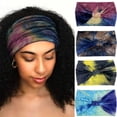 thumbnail image 2 of Diadema con estampado tie-dye para mujer, estilo europeo y americano, transpirable, elástica, para yoga, deportes, fitness, banda para el cabello de ala ancha, 2 of 6