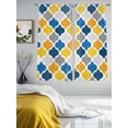 thumbnail image 3 of Yellow Blue Sheer Curtains 72 Inches Long 2 Panels Moroccan Trellis Retro Abstract Geometric Light Filtering Semi Sheer Window Curtains Drapes for Bedroom Living Room 52"x72"x2, 3 of 7