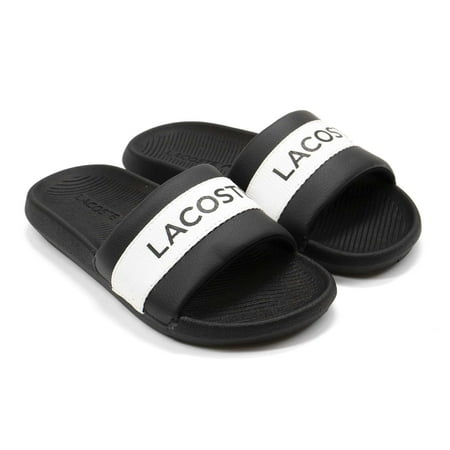

Lacoste Womens Croco Slide Sandals 5 Black/White Stripe