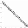 thumbnail image 2 of 925 Sterling Silver Solid Polished Open back Safety bar Box Catch Closure CZ Cubic Zirconia Simulated Diamond Bracelet 7, 2 of 4
