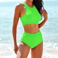 thumbnail image 2 of NICKSUN High Waisted Bikini Sets for Women, 2 Piece Swimsuit Women High Neck Bikinis Racerback Bathing Suits, 2 of 4
