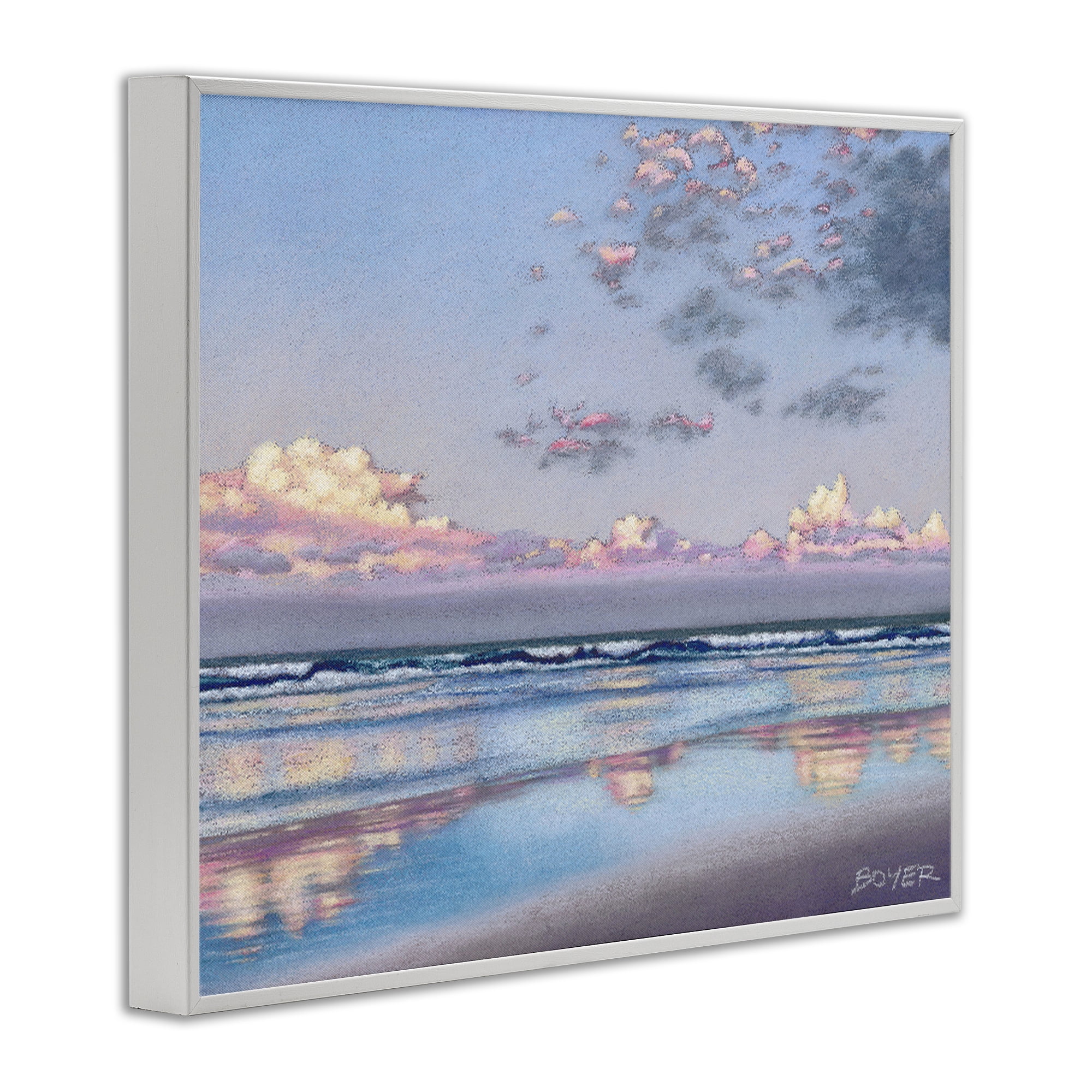 Stupell Industries Nature's Poetry Seascape White Framed Giclee Art, design by Susy Boyer