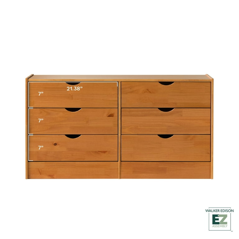 dedede_de Declan 6-Drawer Solid Wood Dresser - Caramel - Walmart.com