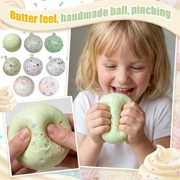 YujiCraft Butter Feel Handmade Squishy Ball, Slow Rising Toy, Aesthetic Fidget Toy, Coffee