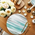 thumbnail image 2 of Turquoise Gray White Round 13 Inch Placemats Set of 8, Country Abstract Ombre Mottled HeatResistant Non Slip Place Mats for Dining Table, Wipeable Braided Kitchen Table Mats for Housewarming, 2 of 9