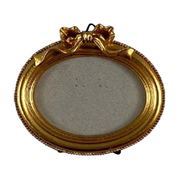 Clearance | Gold Carved Photo Frame with Bow Design for Tabletop Wall Display, Elegant Picture Frame for Home Office Photo Decor and Everyday Use
