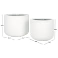 thumbnail image 4 of Safavieh Nardo Cement Modern Solid Round White Plant Pot 2 Count, 4 of 7