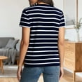 thumbnail image 4 of yievot Striped T Shirts for Women Short Sleeve Crewneck Summer Tops Casual Basic Tees, 4 of 9