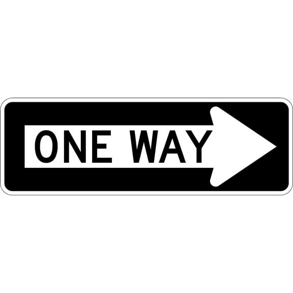 36 x 12 One Way Left Arrow Sign - Highly Visible with 3M's High-Intensity Prismatic Sheeting - A Genuine Traffic Control Sign - Backed by a 10-Year 3M Warranty