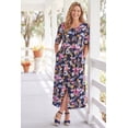 thumbnail image 2 of Woman Within Plus Size Button-Front Elbow-Sleeve Knit Dress, 2 of 6