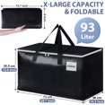 thumbnail image 3 of 6 Pack Totes for Storage Large Moving Bags Heavy Duty, Moving Boxes with Zippers Top and Sturdy Handles, Dorm Storage Bags for Space Saving and Packing,Collapsible Moving Supplies(Black,93L), 3 of 10
